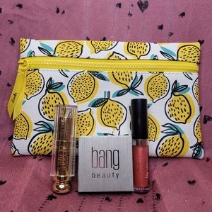 4 items: 🍋Ipsy bag, lip cream, blush, & lip gloss